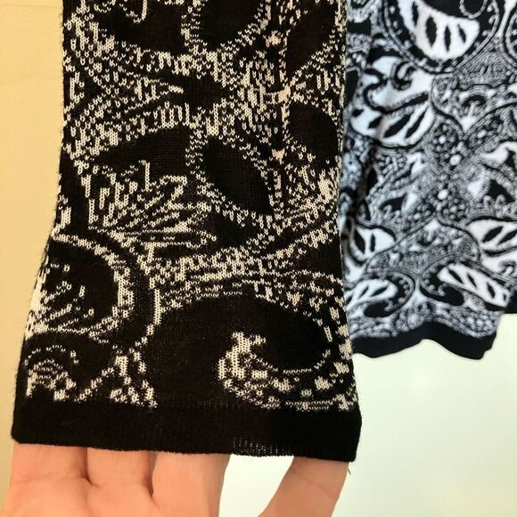 NWT Style & Co long sleeve dress. Black, and white design. Women’s size small - Picture 2 of 5